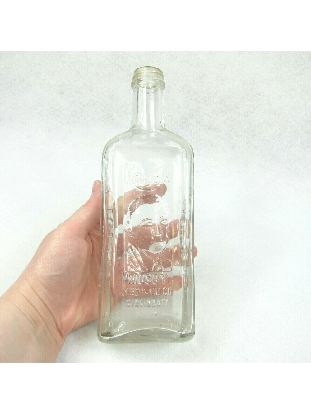 Antique Embossed Glass Bottle Konjola Mosby Medical Co Cincinnati 1920s-1930s